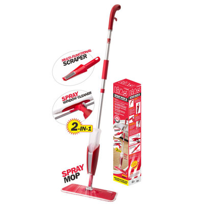 Decopatent 2-in-1 Vloerwissers dweilsysteem met Spray functie - Mop voor dweilen van Laminaat / Tegels / Hout / Marmer etc - Mop Dweil set voor Woonkamer / Keuken / Badkamer - Vloerwisser spray en steel - Spraymop mopset - Dweil - Decopatent®