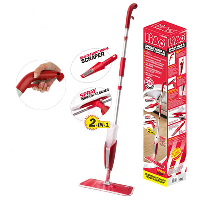 Decopatent 2-in-1 Vloerwissers dweilsysteem met Spray functie - Mop voor dweilen van Laminaat / Tegels / Hout / Marmer etc - Mop Dweil set voor Woonkamer / Keuken / Badkamer - Vloerwisser spray en steel - Spraymop mopset - Dweil - Decopatent®