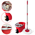 Decopatent Vloermopsysteem met emmer en pendaal - Mop set voor schoonmaken van vloer - Mop dweil met Dweilemmer - Spinmop Disc Dweilset - Vloermop met lange steel voor dweilen van vloeren - Decopatent®