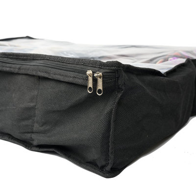 Decopatent Schoenen organizer opberg tas voor 12 Paar Schoenen - Schoenen opberg systeem - Schoenen opbergen onder bed of kast - Opbergbox - Schoenenopberger - Opberglade schoenen opbergsysteem - Schoenenzak met rits - Kleur: ZWART -  Decopatent®