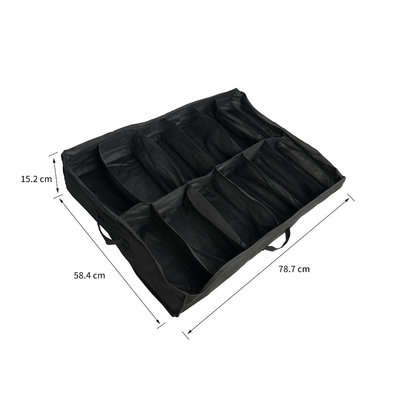 Decopatent Schoenen organizer opberg tas voor 12 Paar Schoenen - Schoenen opberg systeem - Schoenen opbergen onder bed of kast - Opbergbox - Schoenenopberger - Opberglade schoenen opbergsysteem - Schoenenzak met rits - Kleur: ZWART -  Decopatent®