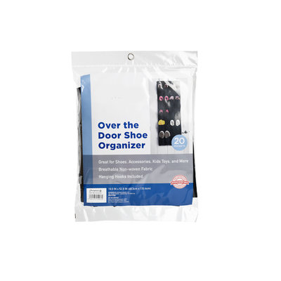 Decopatent Hangende Deur Schoenenzak voor 10 paar Schoenen - Opbergen van Schoenen aan Deur - Schoenenkast -  Schoenenzak - Schoenen oragnizer - Schoenenzak - Schoenen Opbergsysteem - Kleur: Zwart - Decopatent®