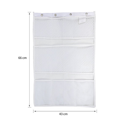 Decopatent Hangende Douche Organizer voor aan uw Douche Gordijn voorzien van 6 vakken - Ophangbaar Badrek / Douche rek - Hangend Badkamerrekje - Decopatent®