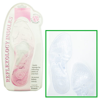 Decopatent Health Comfort Reflexologie Massage Inlegzooltjes - Voetreflexologie Inlegzolen voor voetzool - Massage van reflexologie punten van voeten - Reflexology Insoles - Reflex ologie Inlegzool - Maat: 35 tm 38 - Dames / Vrouwen - Decopatent®