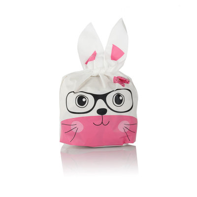 Decopatent 50 STUKS Vrolijke Traktatie Uitdeelzakjes - Plastic Traktatie zakjes - Uitdeel zakjes - Gift bags - Cadeauzakjes - Kinder Traktatie - Traktatiezakjes - Uitdeelzakjes -Trakteren - Kinderverjaardag Meisjes - Afm 13.5 x 22 Cm - Kleur Rose - Decopatent®