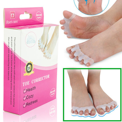 Decopatent Foot Care Teenspreider / Teencorrector voor uw Tenen - Grote teenspreider - Hallux valgus - Tenencorrector - Teen ondersteuner - Tenenspreiders - Siliconen Tenen Corrector - Correctors - Hamertenen - One Size - Decopatent®