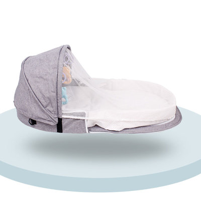 Decopatent Baby Reisbed - Opvouwbaar Reisbedje voor Baby’s & Kleuters - Reiswieg voor uw Kind - Multifunctioneel Travel Reisbed - Camping Babybedje - Reistas tijdens uw Vlieg- of Autoreis - Vliegtuigbedje - Babynestje - Kleur: Grijs - Decopatent®