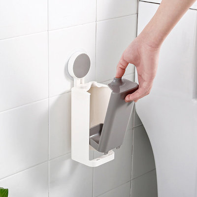 Decopatent WC borstel met houder hangend - Toiletborstel in houder met zuignap - Toiletborstelhouder voor aan de wand - Hygiënische WC borstel vrijstaand - toiletset - Toilet / WC borstel en houder - WIT/GRIJS - Decopatent®