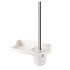 Decopatent WC borstel met houder hangend met Legplankje - Toiletborstel in houder met plakstrip - Toiletborstelhouder voor aan de wand - Hygiënische WC borstel vrijstaand - toiletset - Toilet / WC borstel en houder - WIT - Decopatent®