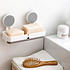 Decopatent Zelfklevende Hangende Dubbele zeephouder voor 2 stuks zeep - Voor Douche / Badkamer / Keuken / Toilet - Zeepbakje met zuignap - Zeepschaal hangend - Zeephouder Douche - Zeep houder Muur / Wand Montage - Decopatent® 