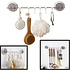 Decopatent Keuken / Badkamer wandrek met 6 Ophanghaken - Hangend zwevend keukenrek / Badkamerrek met 6 ophang haken - Wandplank voor bestek en keuken accesoires - Muur / Wand Bevestiging - Montage zonder Boren - Decopatent® 