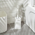 Decopatent Decopatent® Badkamerset 7 Delig - Toiletaccessoires Set - Toiletborstel met houder - Tandborstelhouder - Zeeppompje - Bekers - Wit