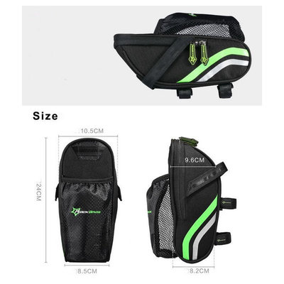 Decopatent PRO Waterbestendige Fiets Zadeltas met Bidon Houder - Zadeltas Racefiets / Fiets / Koersfiets / Mountainbike / MTB fietsen / Wielrennen - Professionele regenbestendige Zadeltas - Fietstas - Zadeltasjes - Koersfiets Zadel Tas - Zwart - Decopatent®