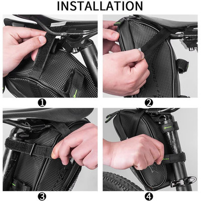 Decopatent PRO Waterbestendige Fiets Zadeltas met Bidon Houder - Zadeltas Racefiets / Fiets / Koersfiets / Mountainbike / MTB fietsen / Wielrennen - Professionele regenbestendige Zadeltas - Fietstas - Zadeltasjes - Koersfiets Zadel Tas - Zwart - Decopatent®