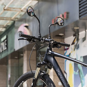 Decopatent 1x Fietsspiegel LINKS of RECHTS te gebruiken op uw Fiets / Mtb of Ebike - Universele Fiets Spiegel - Achteruitkijk spiegel 360° Verstelbaar - Fiets spiegel op stuur - Achteruit Kijk Fiets of E-bike Spiegel - ∅9 cm Zwart - Decopatent®