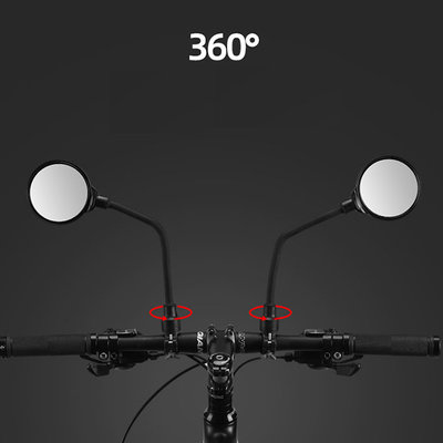 Decopatent 1x Fietsspiegel LINKS of RECHTS te gebruiken op uw Fiets / Mtb of Ebike - Universele Fiets Spiegel - Achteruitkijk spiegel 360° Verstelbaar - Fiets spiegel op stuur - Achteruit Kijk Fiets of E-bike Spiegel - ∅9 cm Zwart - Decopatent®