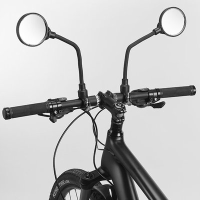 Decopatent 1x Fietsspiegel LINKS of RECHTS te gebruiken op uw Fiets / Mtb of Ebike - Universele Fiets Spiegel - Achteruitkijk spiegel 360° Verstelbaar - Fiets spiegel op stuur - Achteruit Kijk Fiets of E-bike Spiegel - ∅9 cm Zwart - Decopatent®