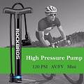 Decopatent High Pressure PRO Compacte MINI Fietspomp 120 Psi met Slang - AV & FV Ventiel - Fietspomp Voor Ventielen - Bike Pump - Staande Voet Pomp - Fiets Luchtpomp - Fietspompen voor Racefiets, Fiets, Mtb etc - Decopatent®