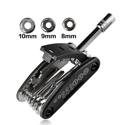 Decopatent Multitool Fiets reparatie toolkit 12-delig -  Voor Racefiets / Toerfiets / Mtb / Mountainbike - Vouwgereedschap fiets - Multifunctionele Fiets Reparatieset - Zakgereedschap Multi tool - Pocket tool fiets - Fiets montage - Decopatent®