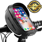 Decopatent PRO Waterdichte fiets stuurtas met Telefoonhouder en opbergvak - Fiets stuur smartphone tas - Telefoonhouder Fiets Waterdicht - Mobielhouder fiets - Fietstas telefoon - iPhone X/7/ 8 - Samsung Galaxy S10 etc. - Universeel tot 6.5 inch - Decopatent®