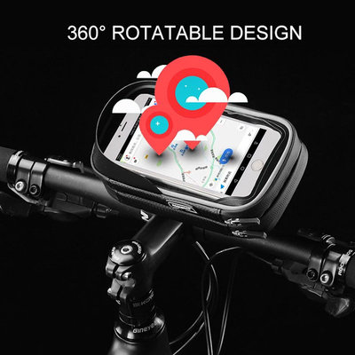 Decopatent PRO 360 Graden Draaibare Waterdichte Fiets stuurtas + Telefoonhouder en opbergvak - Fiets stuur tas - Telefoonhouder Fiets Waterdicht - Mobielhouder fiets - Fietstas telefoon - iPhone X/7/8 - Samsung Galaxy etc. - Universeel tot 6 inch - Decopatent®