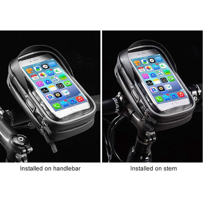 Decopatent PRO 360 Graden Draaibare Waterdichte Fiets stuurtas + Telefoonhouder en opbergvak - Fiets stuur tas - Telefoonhouder Fiets Waterdicht - Mobielhouder fiets - Fietstas telefoon - iPhone X/7/8 - Samsung Galaxy etc. - Universeel tot 6 inch - Decopatent®