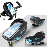 Decopatent PRO Waterdichte fiets stuurtas met Telefoonhouder en opbergvak - Fiets stuur smartphone tas - Telefoonhouder Fiets Waterdicht - Mobielhouder fiets - Fietstas telefoon - Universeel voor telefoons tot 5.8 inch - Decopatent®