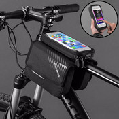 Decopatent PRO Fiets frametas met Telefoonhouder - Waterbestendige Dubbele Fietstassen afneembare Touchscreen telefoon houder - Frametas Racefiets/Fiets/Koersfiets/Mountainbike/MTB fietsen - Regenbestendige Fiets Frametas - 6.0 Inch Gsm's - Zwart - Decopatent®