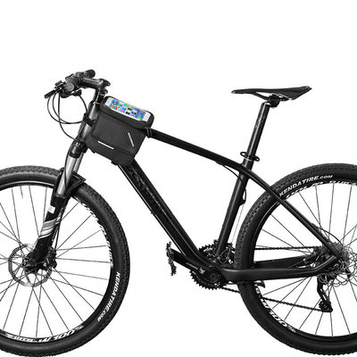 Decopatent PRO Fiets frametas met Telefoonhouder - Waterbestendige Dubbele Fietstassen afneembare Touchscreen telefoon houder - Frametas Racefiets/Fiets/Koersfiets/Mountainbike/MTB fietsen - Regenbestendige Fiets Frametas - 6.0 Inch Gsm's - Zwart - Decopatent®