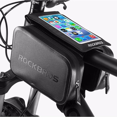 Decopatent PRO Fiets frametas met Telefoonhouder - Waterbestendige Dubbele Fietstassen afneembare Touchscreen telefoon houder - Frametas Racefiets/Fiets/Koersfiets/Mountainbike/MTB fietsen - Regenbestendige Fiets Frametas - 6.0 Inch Gsm's - Zwart - Decopatent®