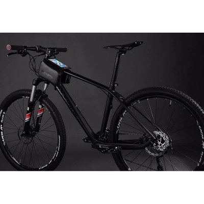 Decopatent PRO Fiets frametas met Telefoonhouder - Waterbestendige Dubbele Fietstassen afneembare Touchscreen telefoon houder - Frametas Racefiets/Fiets/Koersfiets/Mountainbike/MTB fietsen - Regenbestendige Fiets Frametas - 6.0 Inch Gsm's - Zwart - Decopatent®