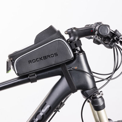 Decopatent PRO Waterdichte fiets Frametas met Telefoonhouder en opbergvak - Fiets frame smartphone tas - Telefoonhouder Fiets Waterdicht - Mobielhouder fiets - Fietstas telefoon - iPhone X/7/8 - Samsung Galaxy etc. - Universeel tot 6 inch - Decopatent®