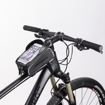 Decopatent PRO Waterdichte fiets Frametas met Telefoonhouder en opbergvak - Fiets frame smartphone tas - Telefoonhouder Fiets Waterdicht - Mobielhouder fiets - Fietstas telefoon - iPhone X/7/8 - Samsung Galaxy etc. - Universeel tot 6 inch - Decopatent®