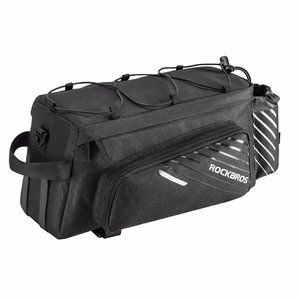 Decopatent Fiets Bagagedragertas met Regenhoes - 13L Bagage drager fietstas - Trunkbag Fietstas - Dubbele Fietstassen voor op bagagedrager - Trunk Bag voor Elektrische Fietsen & Stadsfietsen - Bagagedrager tas met Fleshouder veel opbergruimte - Decopatent®