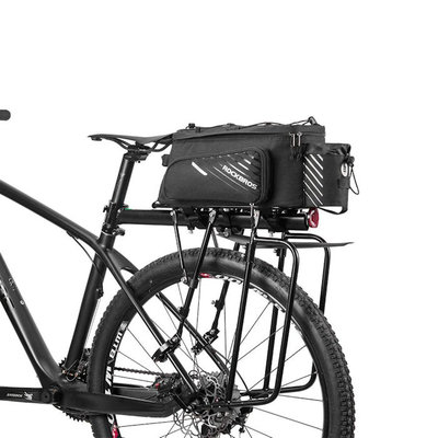 Decopatent Fiets Bagagedragertas met Regenhoes - 13L Bagage drager fietstas - Trunkbag Fietstas - Dubbele Fietstassen voor op bagagedrager - Trunk Bag voor Elektrische Fietsen & Stadsfietsen - Bagagedrager tas met Fleshouder veel opbergruimte - Decopatent®