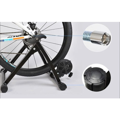 Decopatent Fietstrainer - Rollenbank fiets 26"- 28" inch of 700C wielen - Ergotrainer -  Opvouwbaar Hometrainer voor Racefiets of Mountainbike (Mtb) - Fiets Magnetische Turbo Trainer - Aluminium Fiets trainer - Kleur: Zwart - Decopatent®