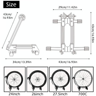 Decopatent Fietsenrek Voor of Achterwiel - Fietsen Rek Racefiets, Mountainbike, Mtb etc - Fietshouder - Achterwiel Standaard / Voorwiel Standaard - Bike stand - fietsstandaard fietsen 24" 26" 27,5" inch en 700C - Aluminium - Opvouwbaar - Wit - Decopatent®