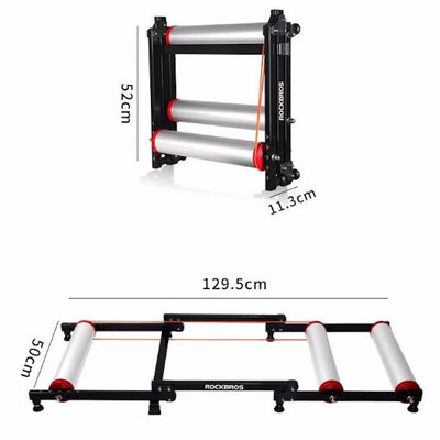 Decopatent Rollenbank Fietstrainer - Fiets rollenbaan Hometrainer voor Racefiets / Koersfiets of Mountainbike (Mtb) - Voor 16" tm 29" Inch & 700C Fietsen - Indoor Fiets Rollerbaan trainer - Rollenbank voor een fiets - Thuis trainer - Blauw / Wit - Decopatent®