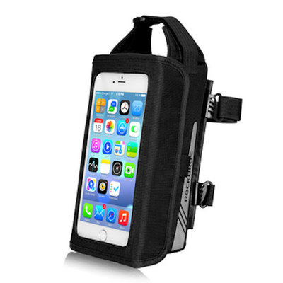 Decopatent PRO Fiets frametas met Telefoonhouder - Waterbestendige Fietstas voor Touchscreen telefoon houder - Frametas Racefiets/Fiets/Koersfiets/Mountainbike/MTB fietsen - Regenbestendige Fiets Frametas - 6.2 Inch Gsm's - Zwart - Decopatent®