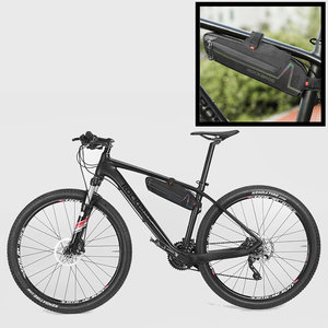 Decopatent PRO Fiets frametas voor onder het fietsframe - Waterbestendige frame Fietstas - Frametas Racefiets / Fiets / Koersfiets / Mountainbike / MTB fietsen / Electrische fiets / E-Bike- Regenbestendige Fiets Frametas - Zwart - Decopatent®