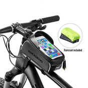 Decopatent PRO Waterdichte fiets Frametas met Telefoonhouder en opbergvak - Fiets frame smartphone tas - Telefoonhouder Fiets Waterdicht - Mobielhouder fiets - Fietstas telefoon - iPhone X/7/8 - Samsung Galaxy etc. - Universeel tot 6.5 inch - Decopatent®