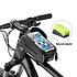 Decopatent PRO Waterdichte fiets Frametas met Telefoonhouder en opbergvak - Fiets frame smartphone tas - Telefoonhouder Fiets Waterdicht - Mobielhouder fiets - Fietstas telefoon - iPhone X/7/8 - Samsung Galaxy etc. - Universeel tot 6.5 inch - Decopatent®