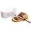 Kesper Melamine Ovale 2 in 1 Broodtrommel met Bamboe Snijplank | Brood Bewaar doos met hoge kwaliteit Bamboe snij plank | Met Bamboe Deksel, te gebruiken als brood snijplank | Afm. 34 x 20 x 14.5 Cm. | Kleur Brood trommel: Naturel Wit