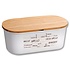 Kesper Melamine Ovale 2 in 1 Broodtrommel met Bamboe Snijplank | Brood Bewaar doos met hoge kwaliteit Bamboe snij plank | Met Bamboe Deksel, te gebruiken als brood snijplank | Afm. 34 x 20 x 14.5 Cm. | Kleur Brood trommel: Naturel Wit