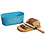 Kesper Melamine Ovale 2 in 1 Broodtrommel met Bamboe Snijplank | Brood Bewaar doos met hoge kwaliteit Bamboe snij plank | Met Bamboe Deksel, te gebruiken als brood snijplank | Afm. 34 x 20 x 14.5 Cm. | Kleur Brood trommel: Turquoise Blauw
