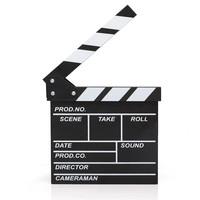 Decopatent Filmklapper Krijtbord - Hout - Decoratie voor filmfans - Film Movie regisseur clapper board - Clapboard - 20 x 20 Cm