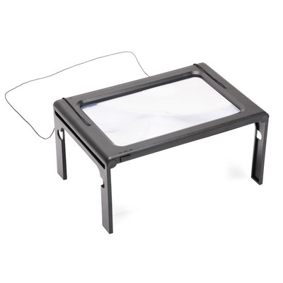 Decopatent Tafel Loep - Vergrootglas met LED verlichting - Loep 2.5x - Vergrootglas Lezen - Voor Slechtziende - 24 x 16 x 11.5 Cm