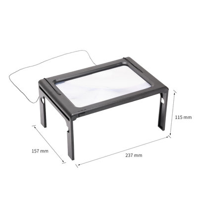 Decopatent Tafel Loep - Vergrootglas met LED verlichting - Loep 2.5x - Vergrootglas Lezen - Voor Slechtziende - 24 x 16 x 11.5 Cm