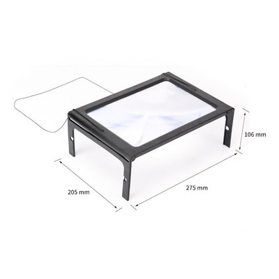 Decopatent Tafel Loep - Vergrootglas met LED verlichting - Loep 2.5x - Vergrootglas Lezen - Voor Slechtziende - 28 x 21 x 10.6 Cm