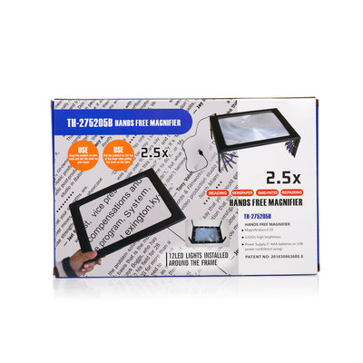 Decopatent Tafel Loep - Vergrootglas met LED verlichting - Loep 2.5x - Vergrootglas Lezen - Voor Slechtziende - 28 x 21 x 10.6 Cm